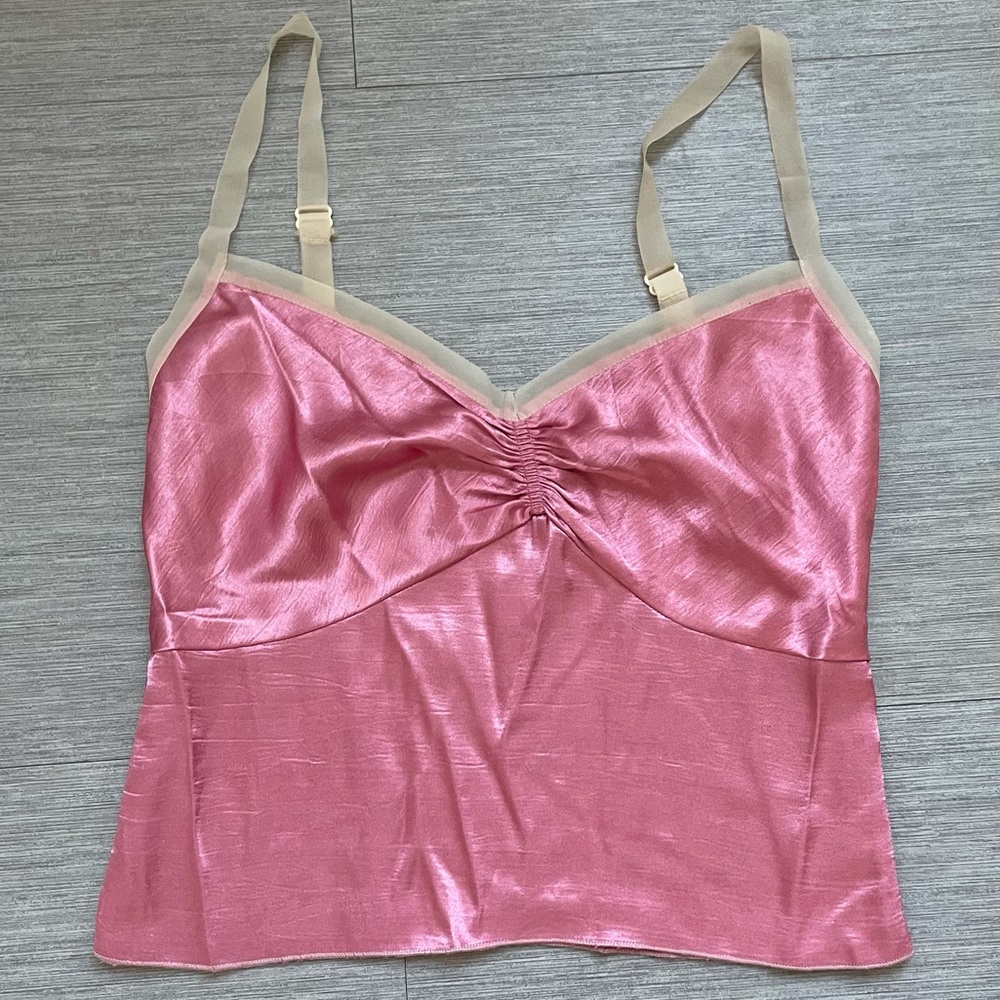 Vintage metallic pink tank top